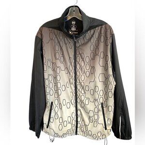 Whiteridge Silver and Black Windbreaker  Jacket Mens Lg X Series